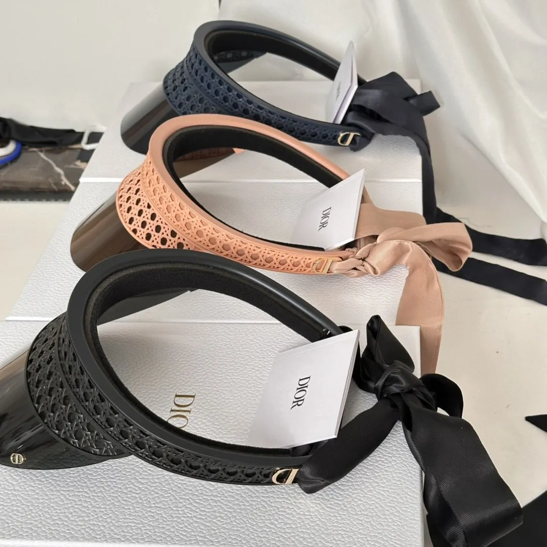 ‼ ️ In stock Sun hat UV400%🌞 Dio*2025 new sun hat VeryDiorV1U 3D printed rattan➕Side bow🎀