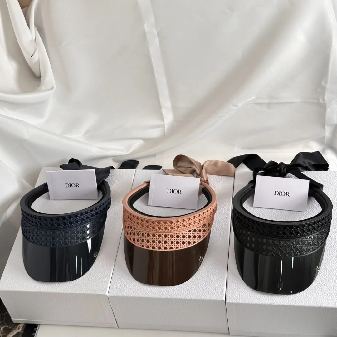 ‼ ️ In stock Sun hat UV400%🌞 Dio*2025 new sun hat VeryDiorV1U 3D printed rattan➕Side bow🎀