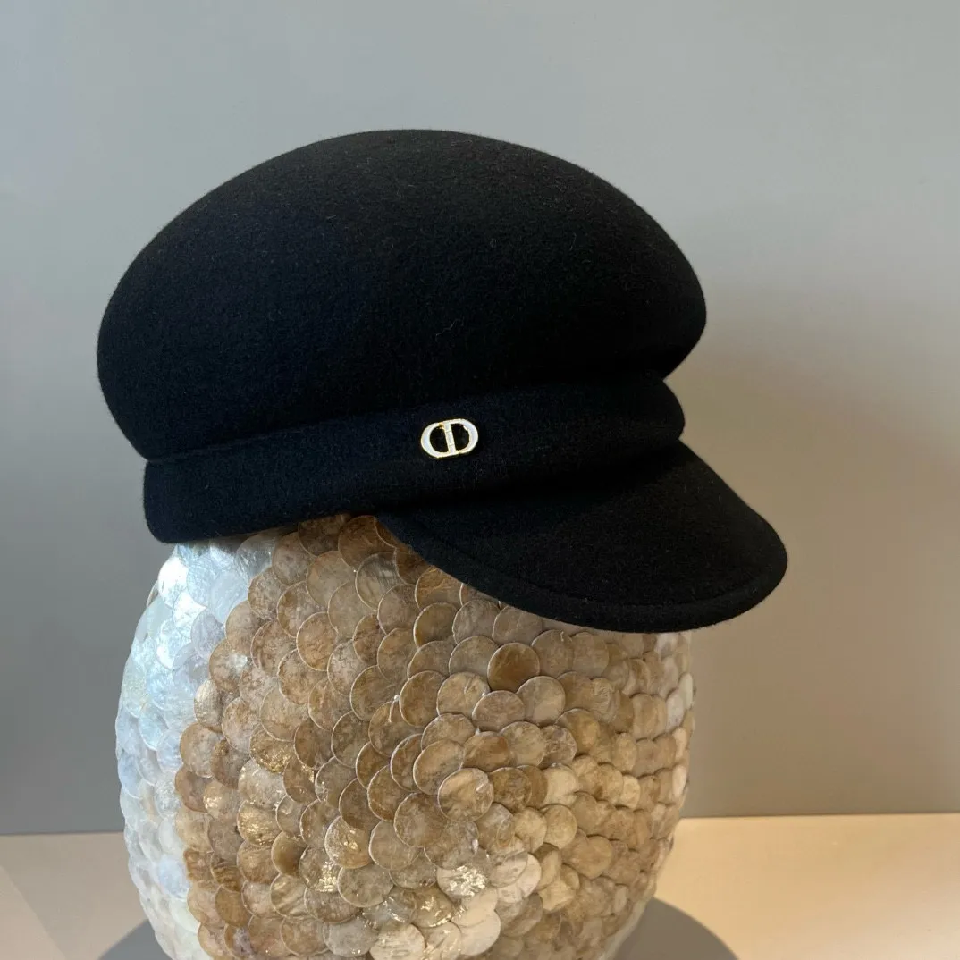 💰180¥ Black Dior autumn and winter new wool duck cap, 100% wool fabric, head circumference 57cm