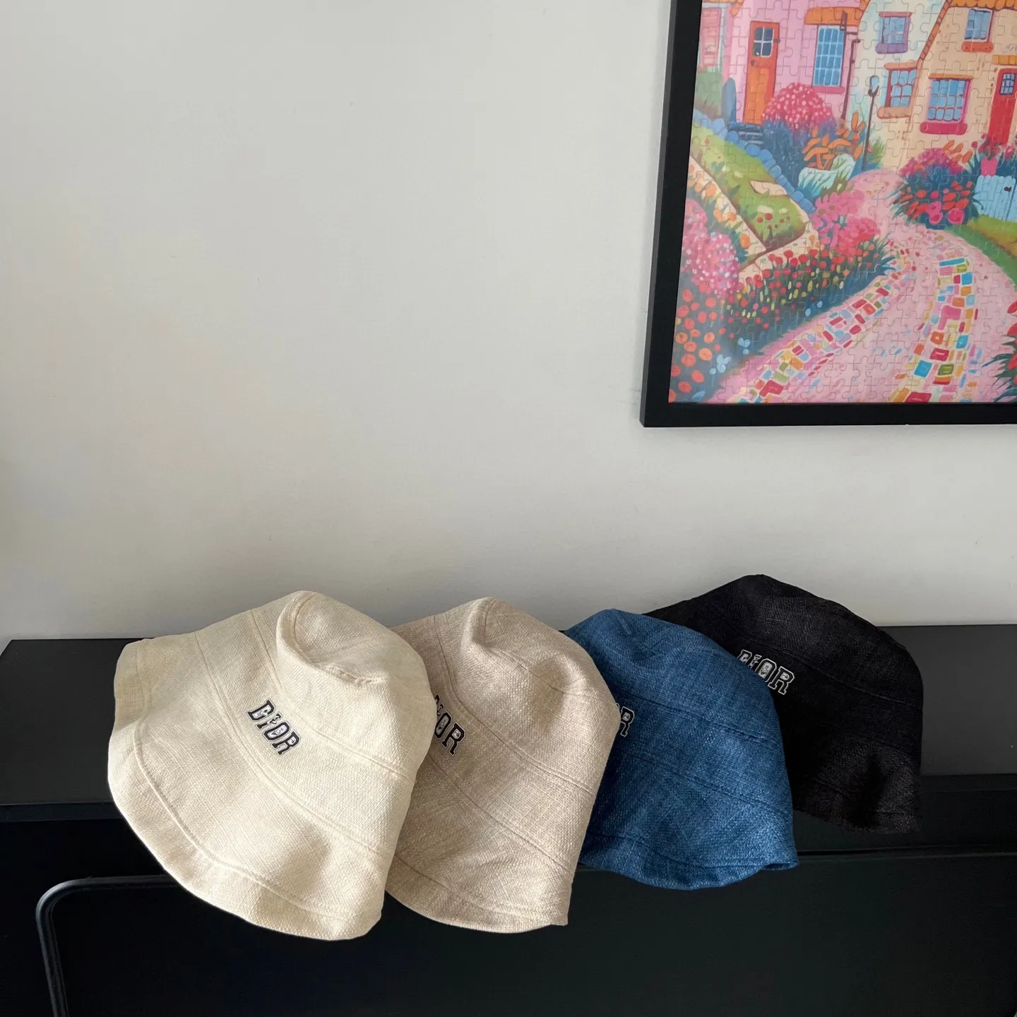 🉐140💛 Comes with dust bag [Dior] 2025 new cotton and linen irregular style bucket hat, unique design ~ Japanese simple style