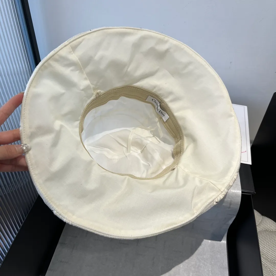 💰100¥ Dior new sunshade fisherman hat, ruffled sunshade hat, lady style, head circumference 57cm