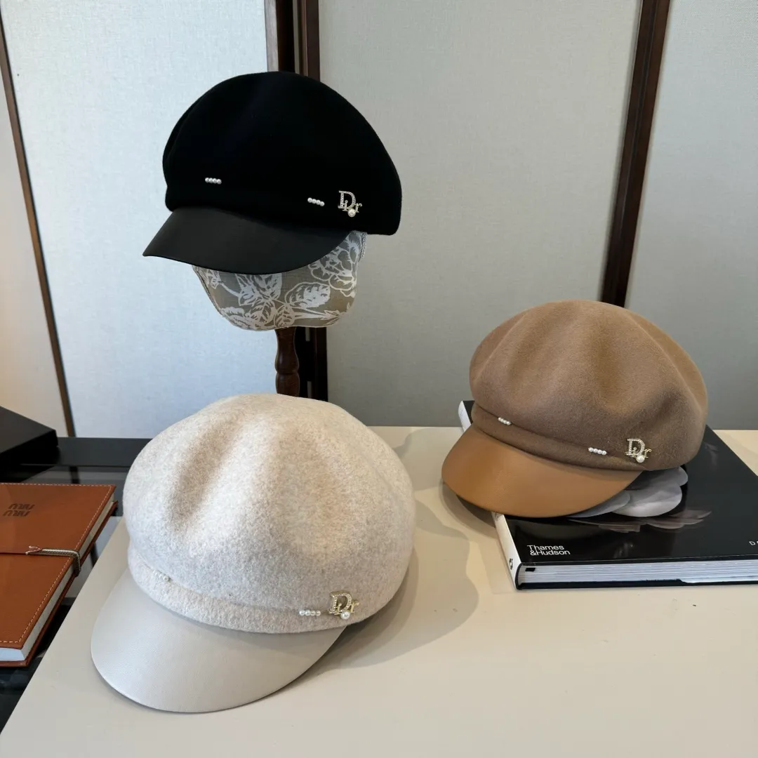 💰180¥ Dior wool peaked military cap, washed leather brim, 100% wool🦙, head circumference 57cm
