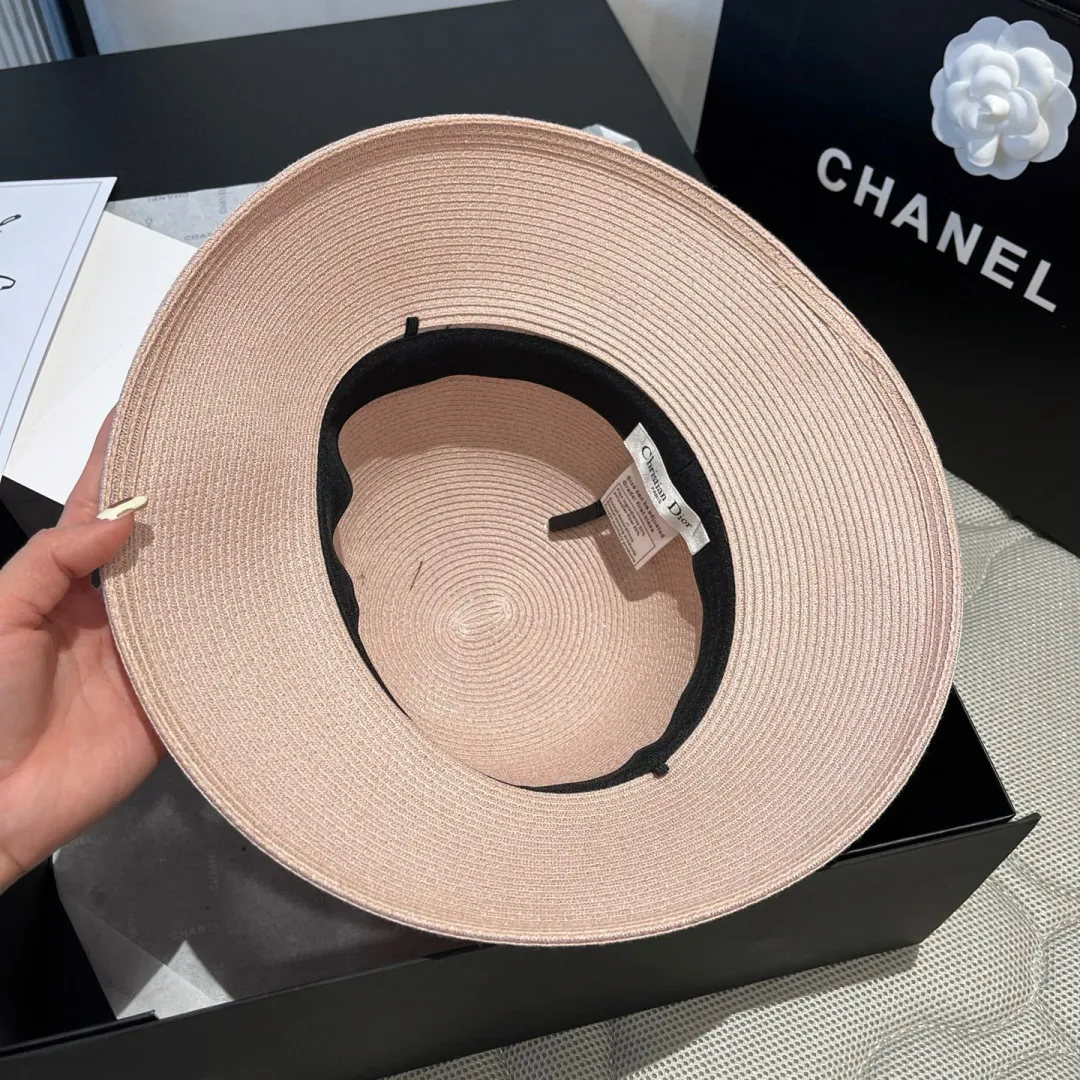 💰150¥ Dior new basin hat, PP straw hat, basin hat, head circumference 57cm