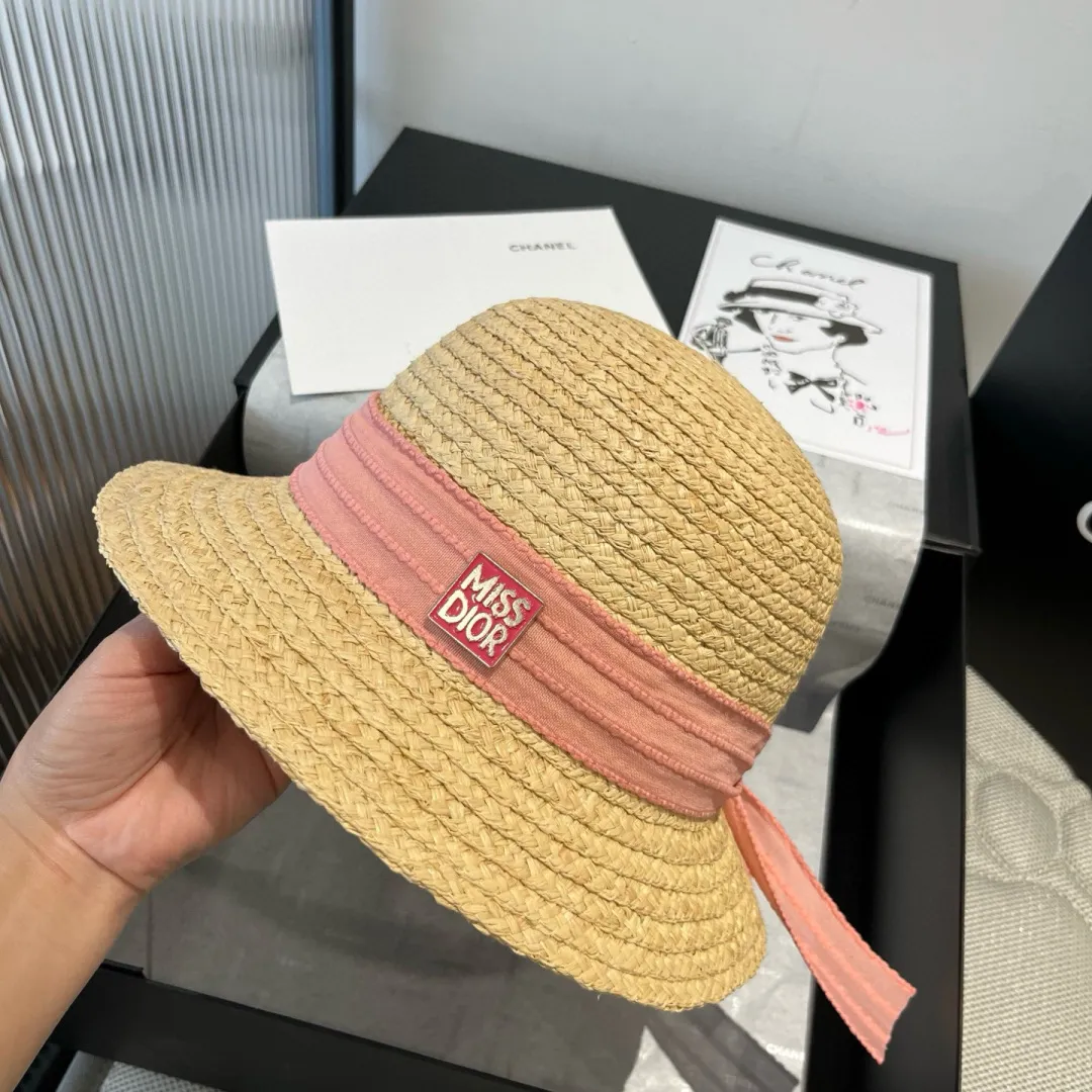 💰140¥ Dior Winter Olympics 2025 summer hat, straw hat, small and fresh, head circumference 57cm
