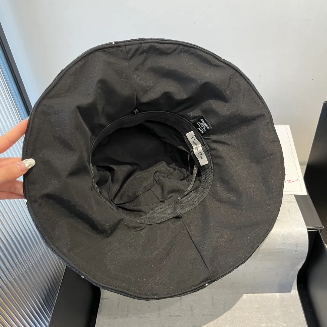 💰100¥ Dior new sunshade fisherman hat, ruffled sunshade hat, lady style, head circumference 57cm