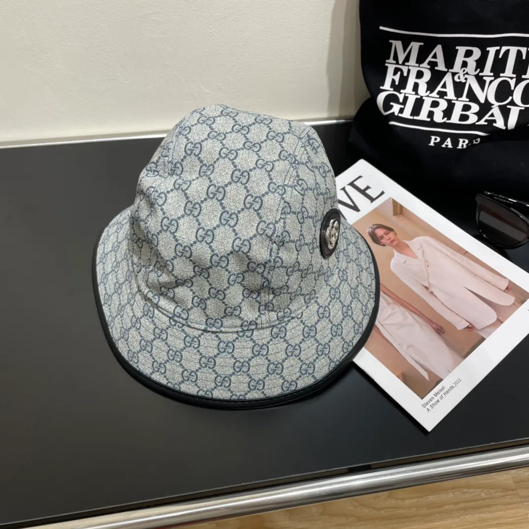 P66【GUCCI】🌸2023 official website is online simultaneously🎊 Korean version of the new British classic casual atmosphere customized model 1:1 original quality unisex fisherman hat three-dimensional jacquard geo-printed fabric high version quality🔥🔥🔥
