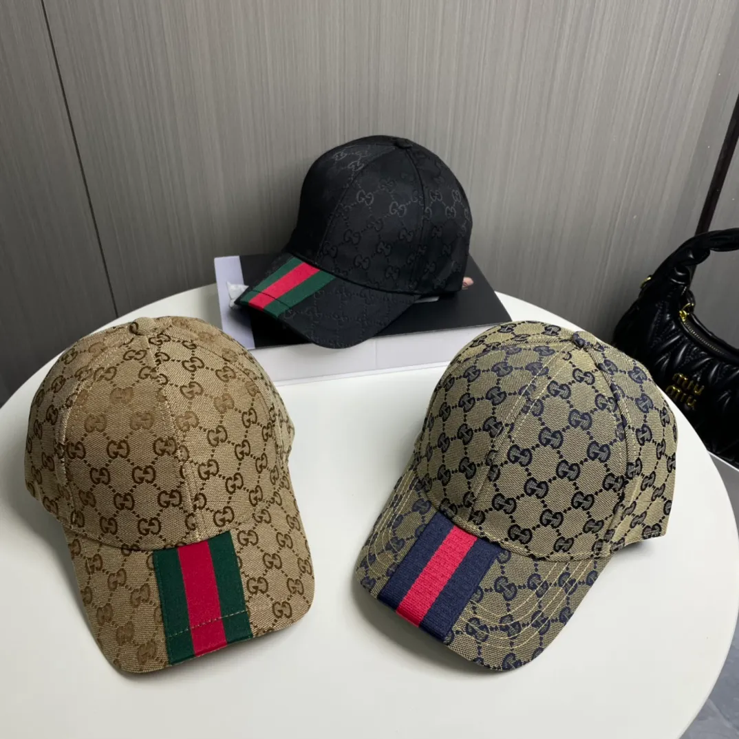P56 [GUCCI Gucci]🌸2 official website is online simultaneously🎊 Korean version of the new British classic casual atmosphere customized model 1:1 original quality unisex baseball cap Meibang three-dimensional printed geological fabric high quality quality🔥🔥🔥
