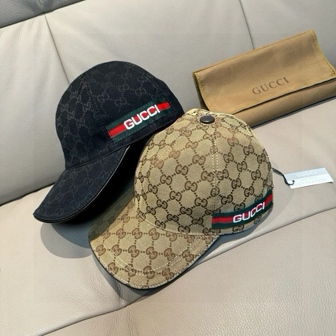 Batch 90, Gucci (Gucci) new spring and summer original baseball cap, logo webbing, 1:1 mold customization, original canvas fabric + first-layer cowhide, popular purchasing agent, versatile style for men and women, great quality! The basic head circumference is 56cm, and the patch is adjustable.
