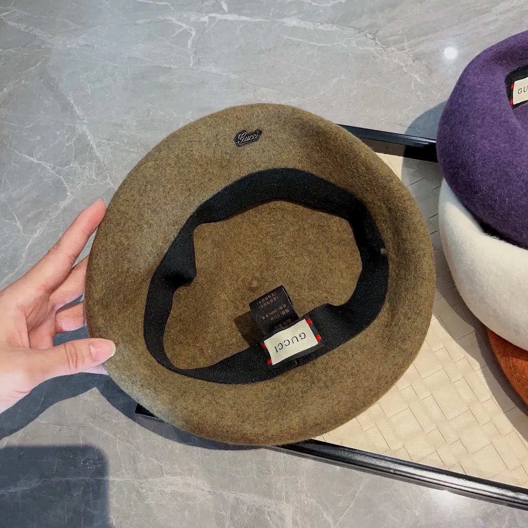 💰110¥ Gucci wool beret, pumpkin hat, super genuine 100% wool fabric, head circumference 57cm
