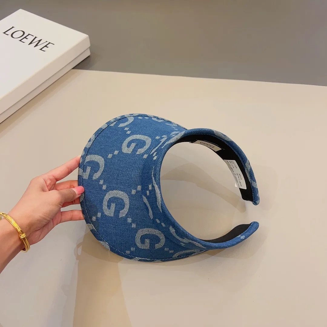 🉐️66💰 Gucci〽️Spring and summer new headband hollow top hat, satin edged hollow top, thin braids with 99% sun protection rate, high-looking sun protection item