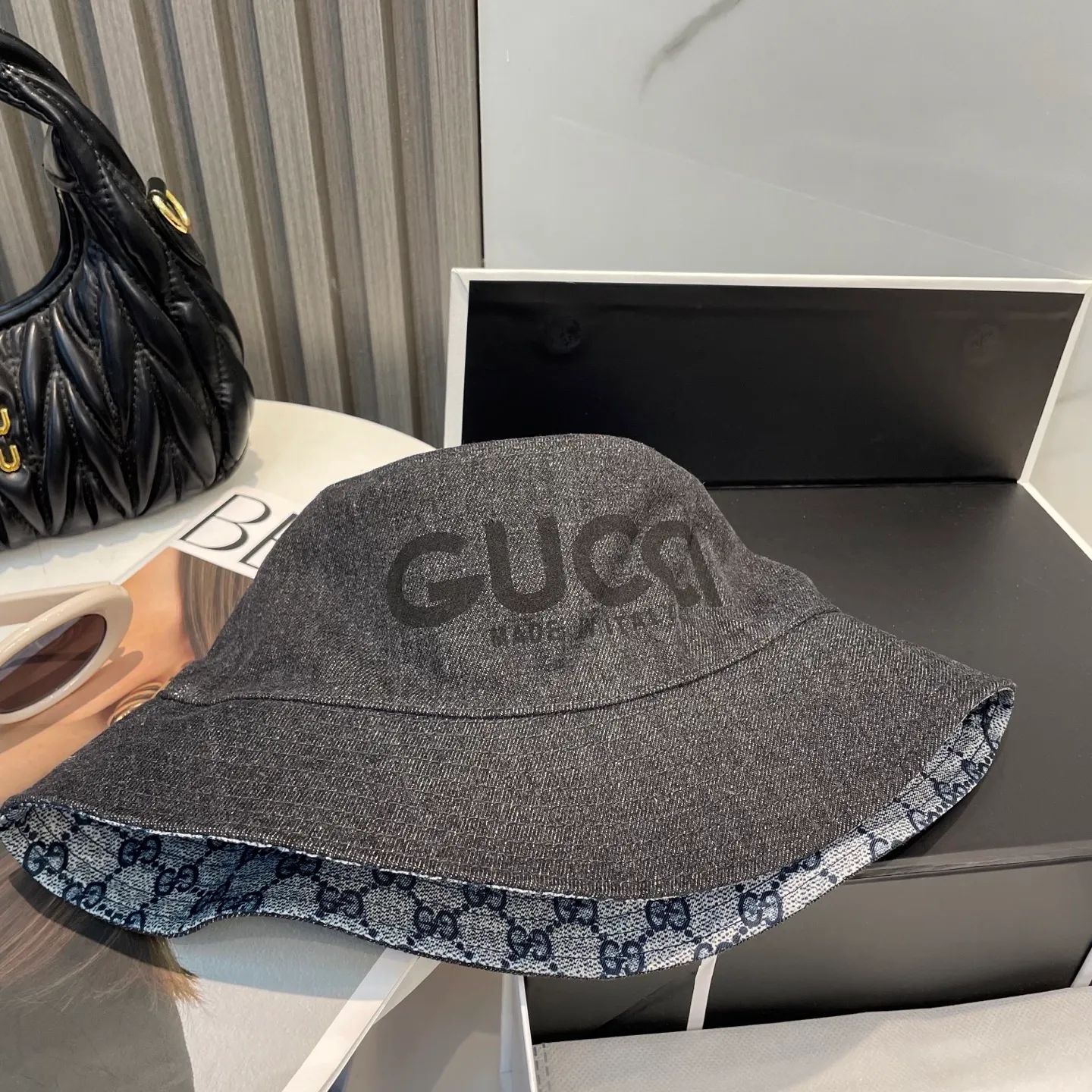 P70 GUCCI 2025 new simple double-sided fisherman hat at the counter, very trendy! Casual and sports style, classic production, super easy to match!