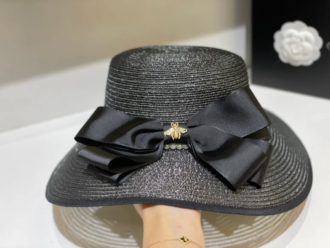 Gucci bow mesh large brimmed hat