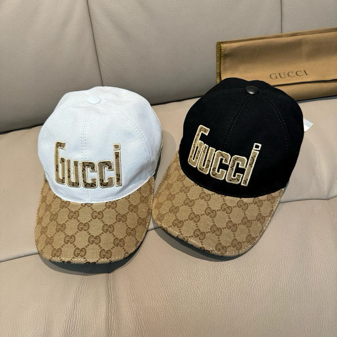 P90., Gucci new original baseball cap, Gucci jacquard. 1:1 mold opening and customization at the counter, original canvas fabric + first layer of cowhide, light and breathable! The basic head circumference is 56cm, and the patch is adjustable.