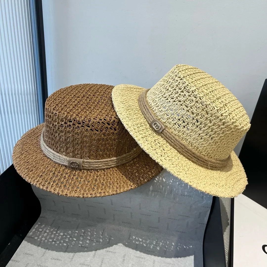 💰120¥ Gucci flat top hat, hollow sun hat, small top hat, head circumference 57cm