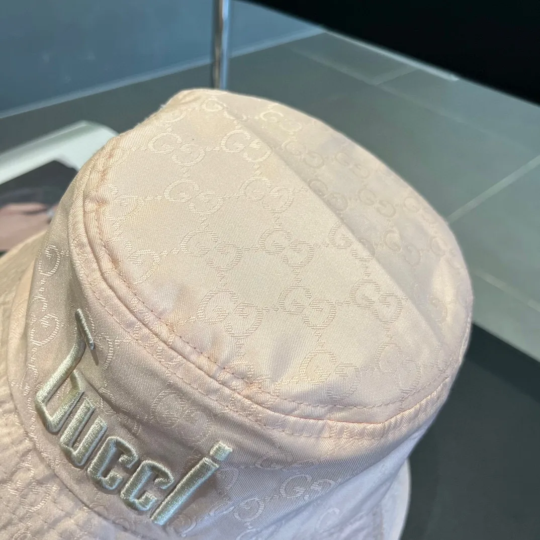 Running amount 70¥ Gucci 2023 spring and summer bucket hat, dark pattern GG fabric, head circumference 57cm, unisex