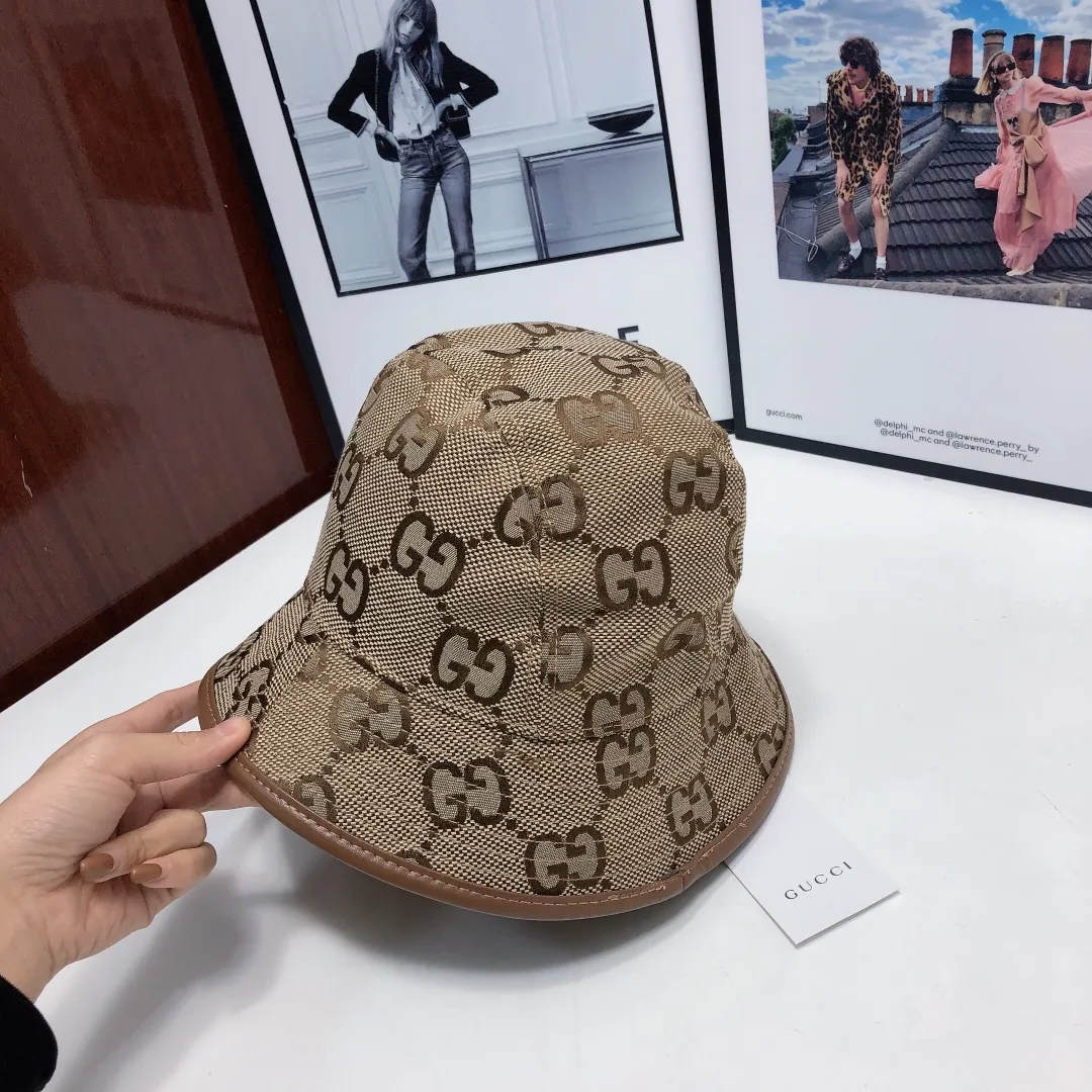 💰80 🧢Gucci(Gucci)🧢 2021 new original single bucket hat😍😍Double G print, high version retro design, light and breathable! Real shots, suitable for men and women,