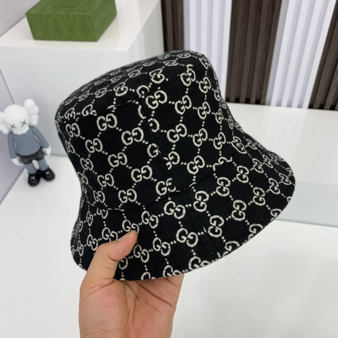 p80 Gucci (Gucci) new style original fisherman hat with Gucci patch and LOGO printing, taken in kind, suitable for both men and women.