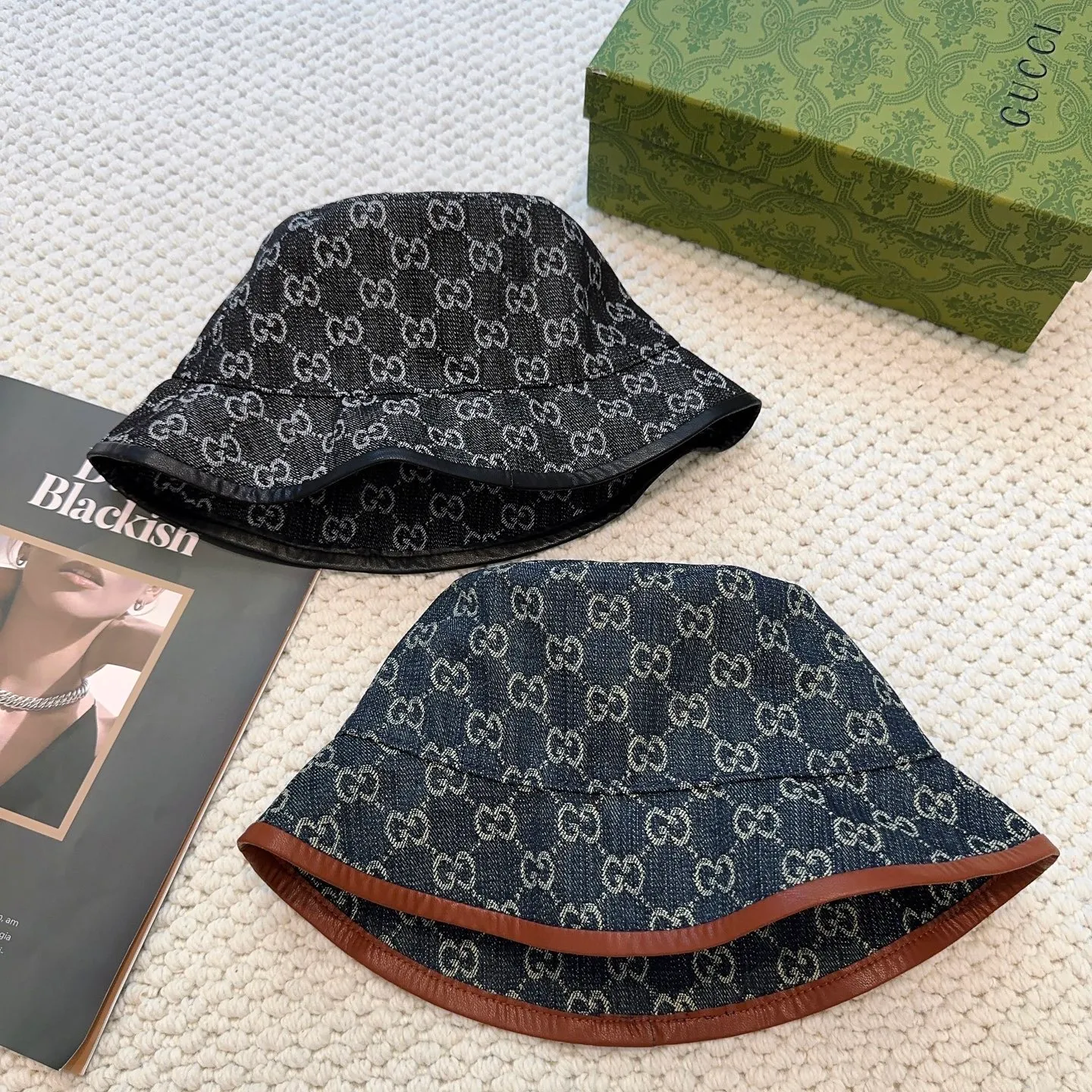 P90 original order quality GUCCI Gucci bucket hat👒Official website new product Gucci bucket hat is coming. The craftsmanship is very exquisite, high-end and classy! Low-key luxury, easy to carry! Running volume!