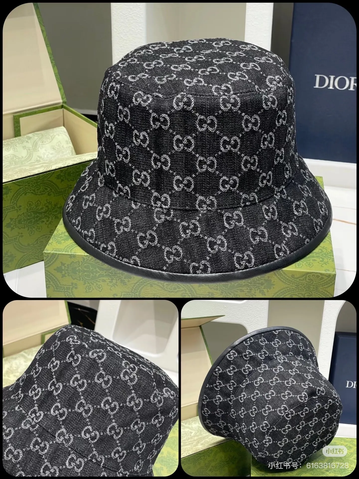 P80 original quality GUCCI Gucci bucket hat 👒Official website new product Gucci bucket hat is coming. The craftsmanship is very exquisite, high-end and classy! Low-key luxury, easy to carry! Running volume!