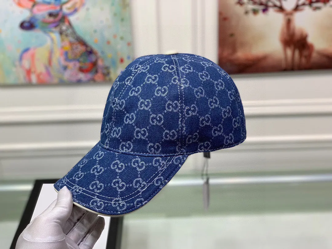 🉐110 new models have arrived! p, Gucci (Gucci) 2020 new original baseball cap😍😍Double G denim jacquard, retro design, 1:1 mold opening and customization at the counter! Original denim fabric + first-layer cowhide, light and breathable! Actual photo, suitable for men and women, basic head circumference 56cm, adjustable patch.