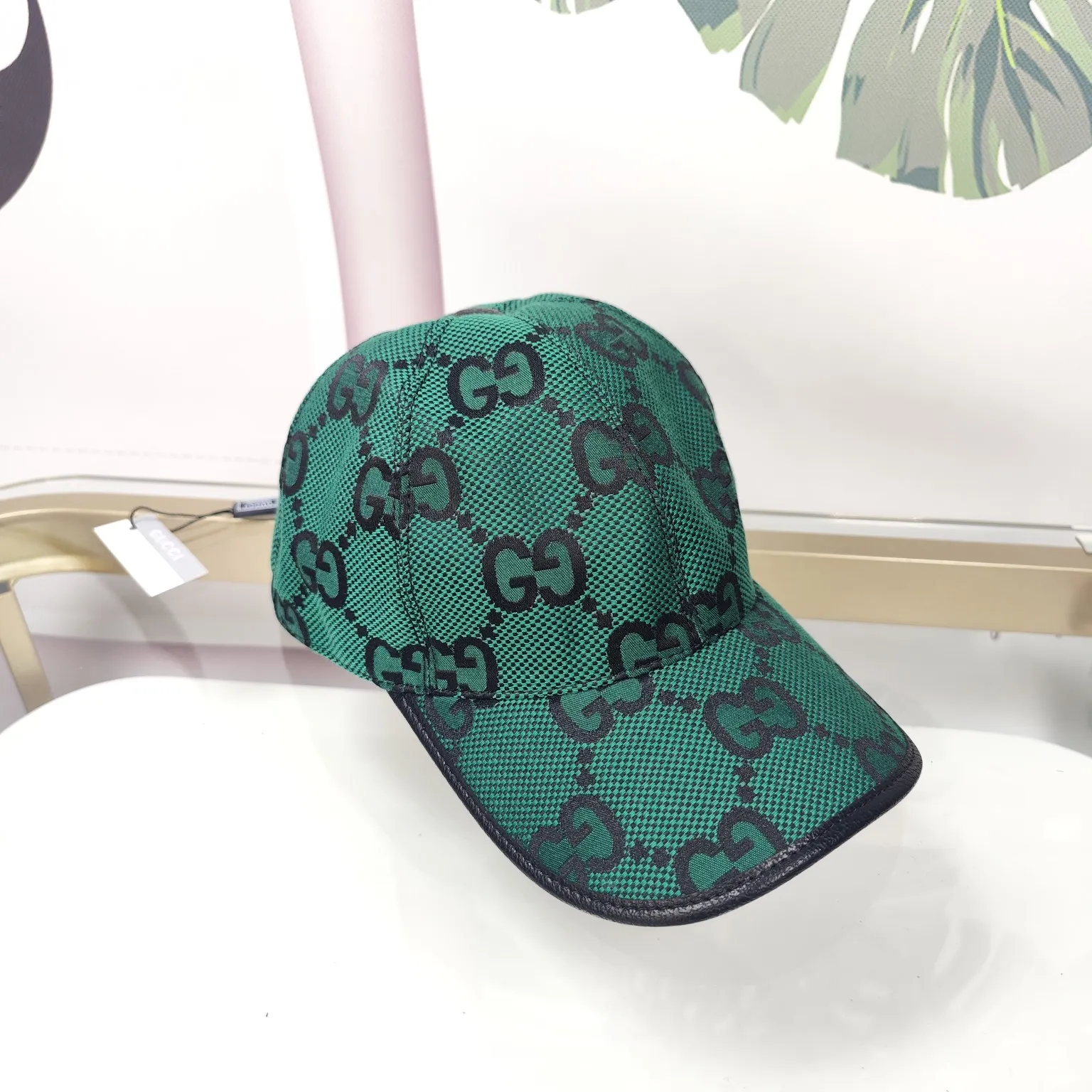 Batch 90 GUCCI--New GG [Fireworks] Big G high version with floral original single official website same style baseball cap