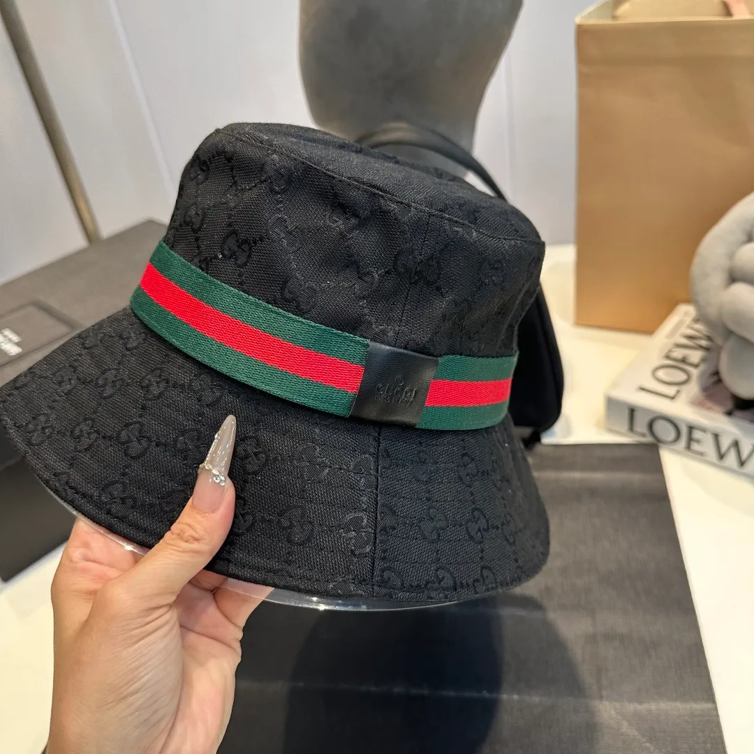 P60 GUCCI 2025 counter new jacquard denim fisherman hat, very trendy! Casual and sports style, classic production, super easy to match! Look small