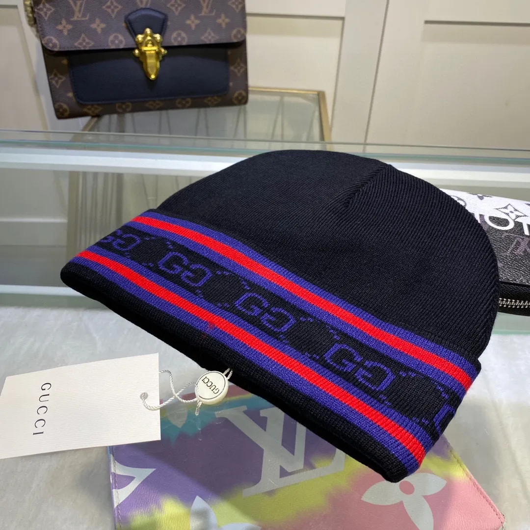 P52 with dust bag GUCCI Gucci original single hat official website new hairband decorative knitted hat, love][love] wool cashmere double-layer hat😱😘warm and fashionable, simple and elegant, more fashionable and high-end!