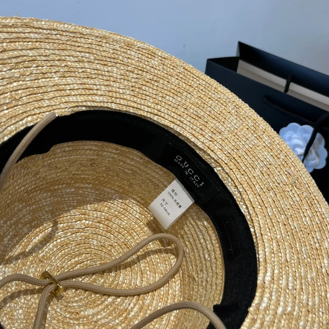 💰160¥ Gucci flat-top straw hat. Advanced customization