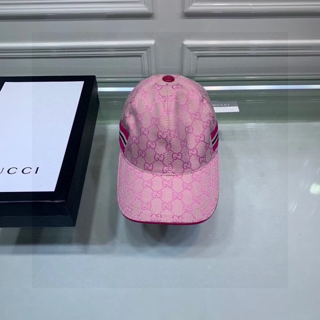 🉐90., Gucci (Gucci) 2021 new original baseball cap😍😍1:1 mold opening and customization at the counter! Original canvas fabric + first-layer cowhide, light and breathable! Actual photo, suitable for men and women, basic head circumference 56cm, adjustable patch.