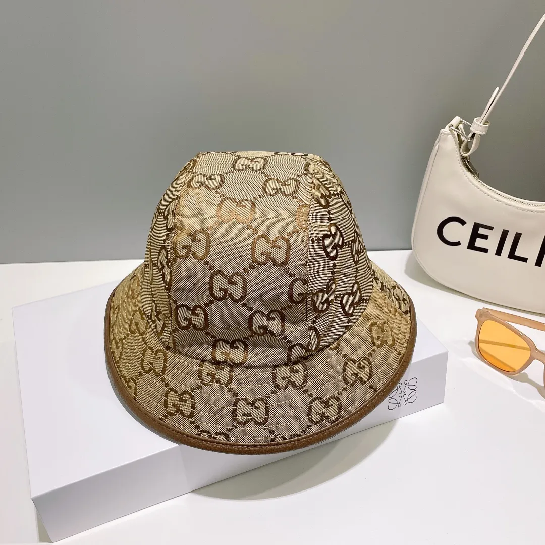 P70💰 High version GUCCI leather bucket hat synchronized with counters, hot shipments, super beautiful and easy to match, simple and elegant