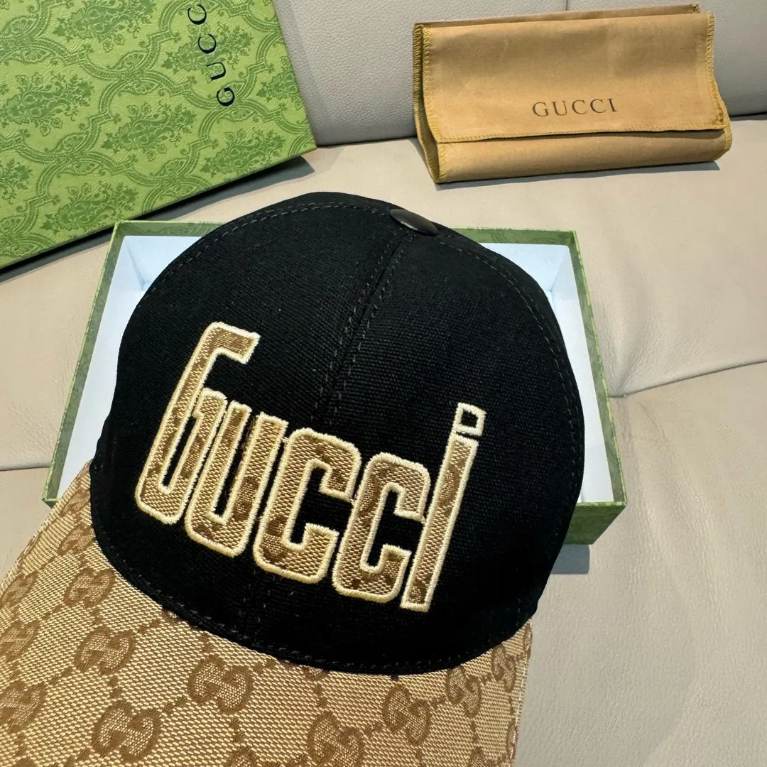 P90., Gucci new original baseball cap, Gucci jacquard. 1:1 mold opening and customization at the counter, original canvas fabric + first layer of cowhide, light and breathable! The basic head circumference is 56cm, and the patch is adjustable.