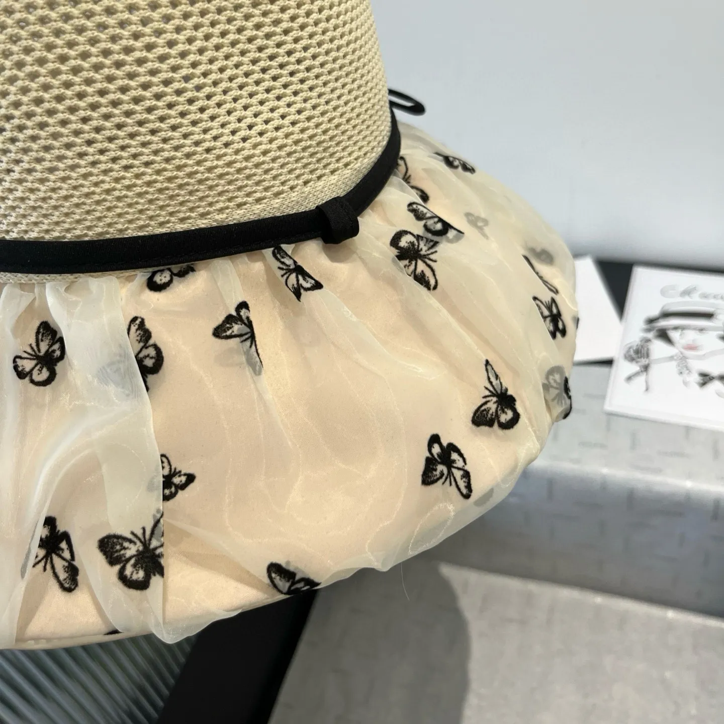 💰120¥ Gucci new lantern hat, sunshade straw hat, anti-UV brim, head circumference 57cm
