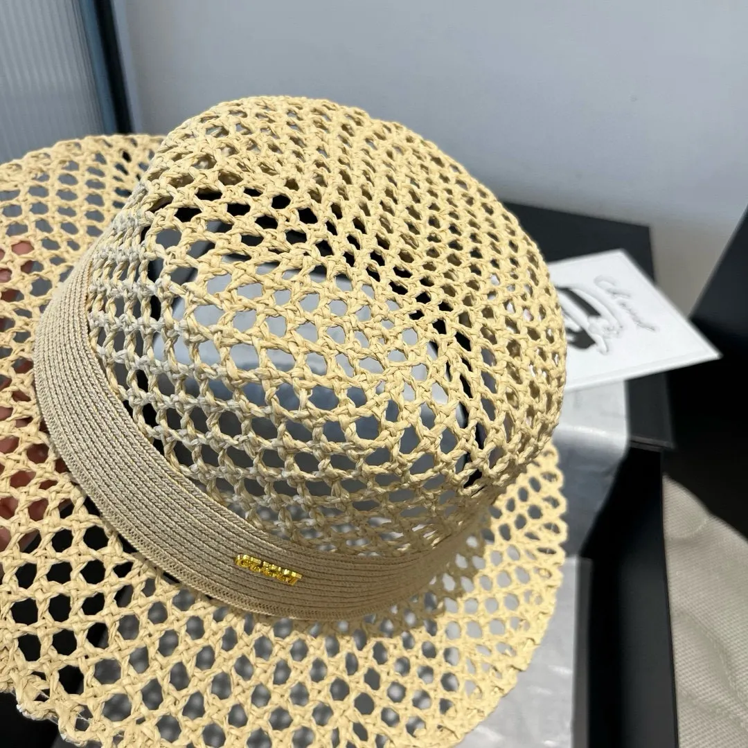 💰150¥ Gucci flat top hat, hollow sun hat, small top hat, head circumference 57cm