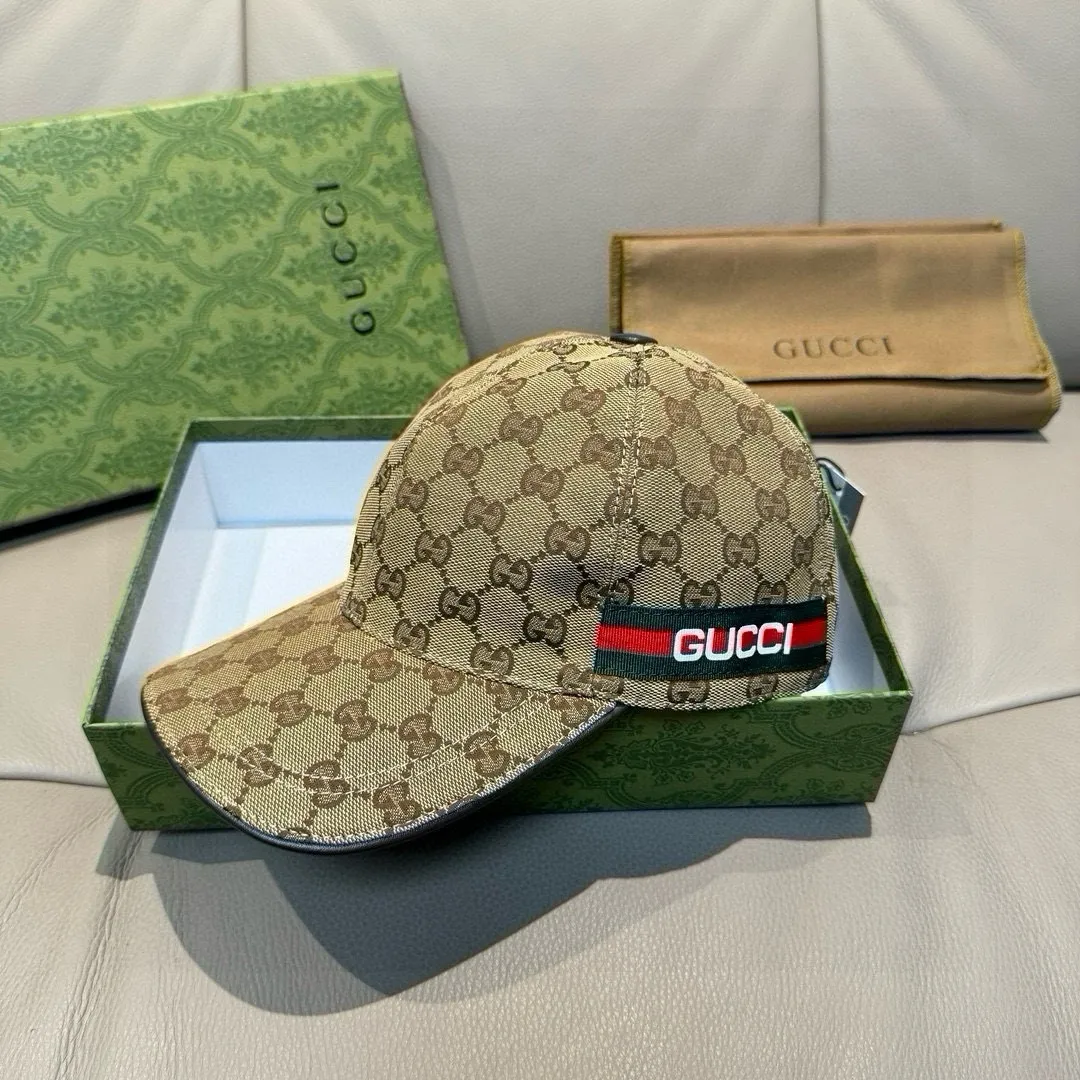 Batch 90, Gucci (Gucci) new spring and summer original baseball cap, logo webbing, 1:1 mold customization, original canvas fabric + first-layer cowhide, popular purchasing agent, versatile style for men and women, great quality! The basic head circumference is 56cm, and the patch is adjustable.