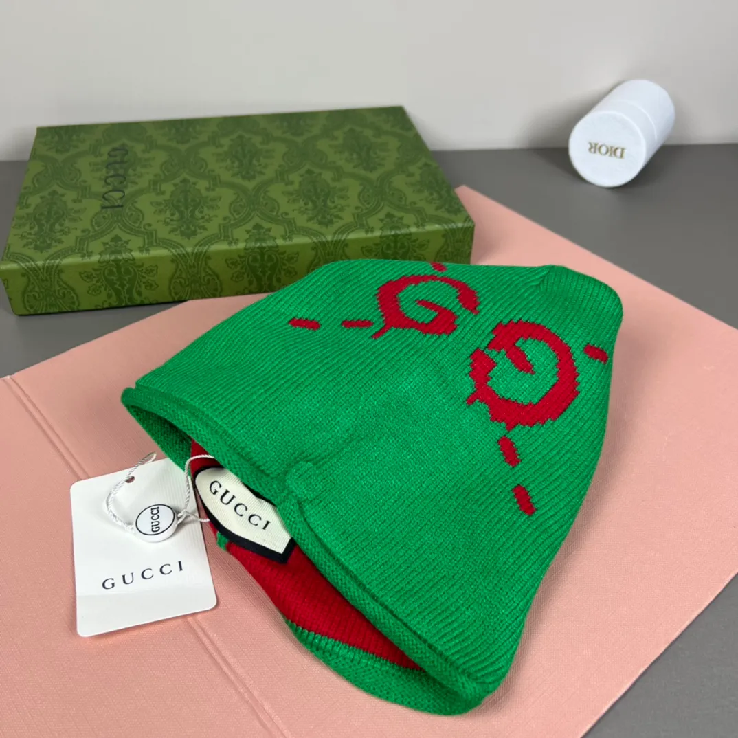 P46 with dust bag GUCCI Gucci original single hat official website new hairband decorative knitted hat, love][love] wool cashmere double-layer hat😱😘warm and fashionable, simple and elegant, more fashionable and high-end!