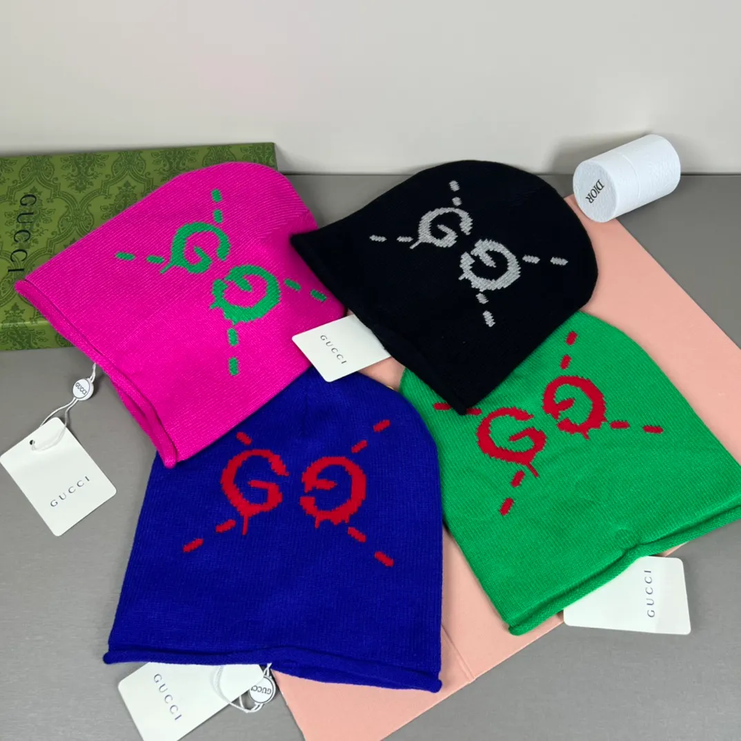 P46 with dust bag GUCCI Gucci original single hat official website new hairband decorative knitted hat, love][love] wool cashmere double-layer hat😱😘warm and fashionable, simple and elegant, more fashionable and high-end!