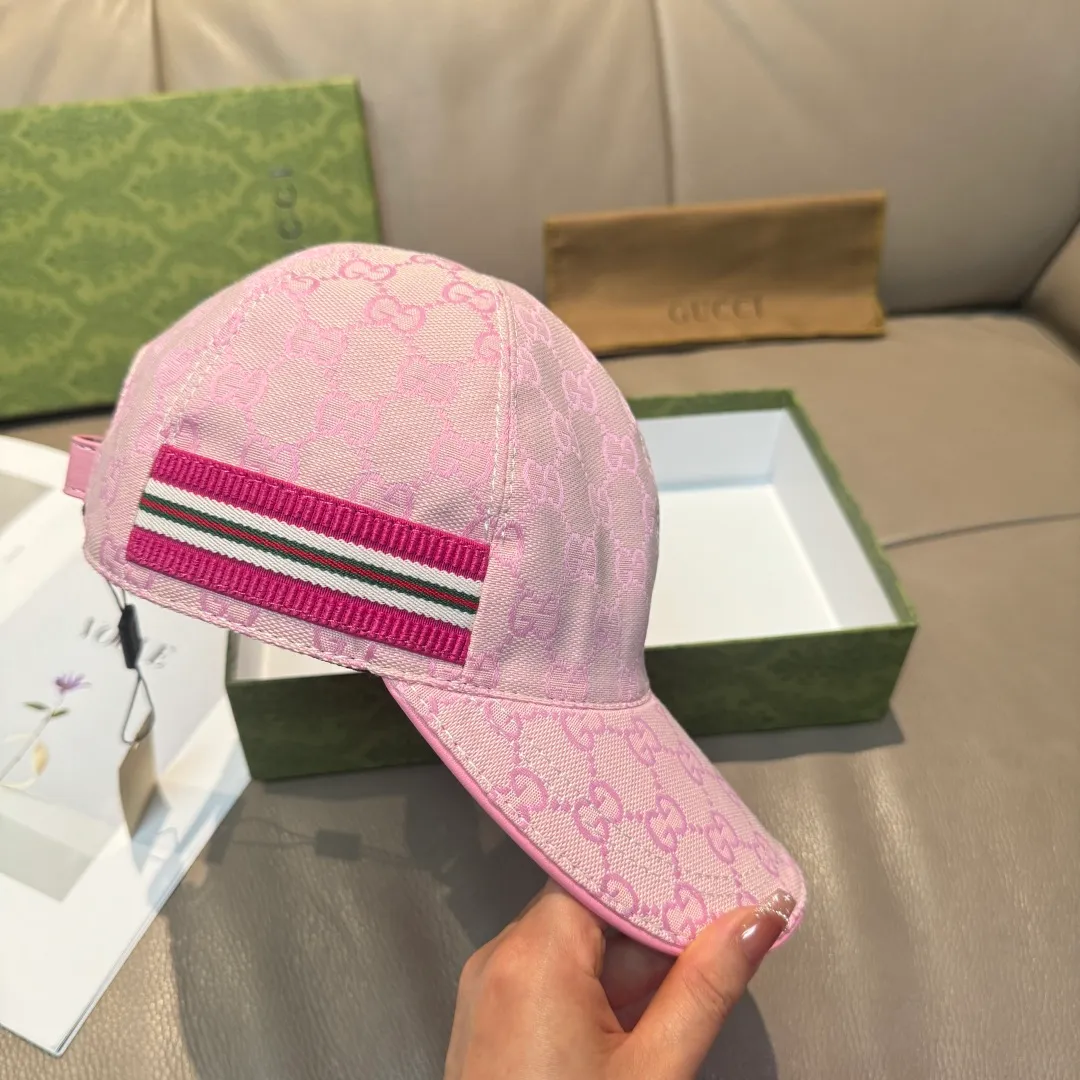 p90, Gucci (Gucci) new original baseball cap counter 1:1 mold customization! Original canvas fabric + first-layer cowhide, light and breathable! Actual photo, suitable for men and women, basic head circumference 56cm, adjustable patch.