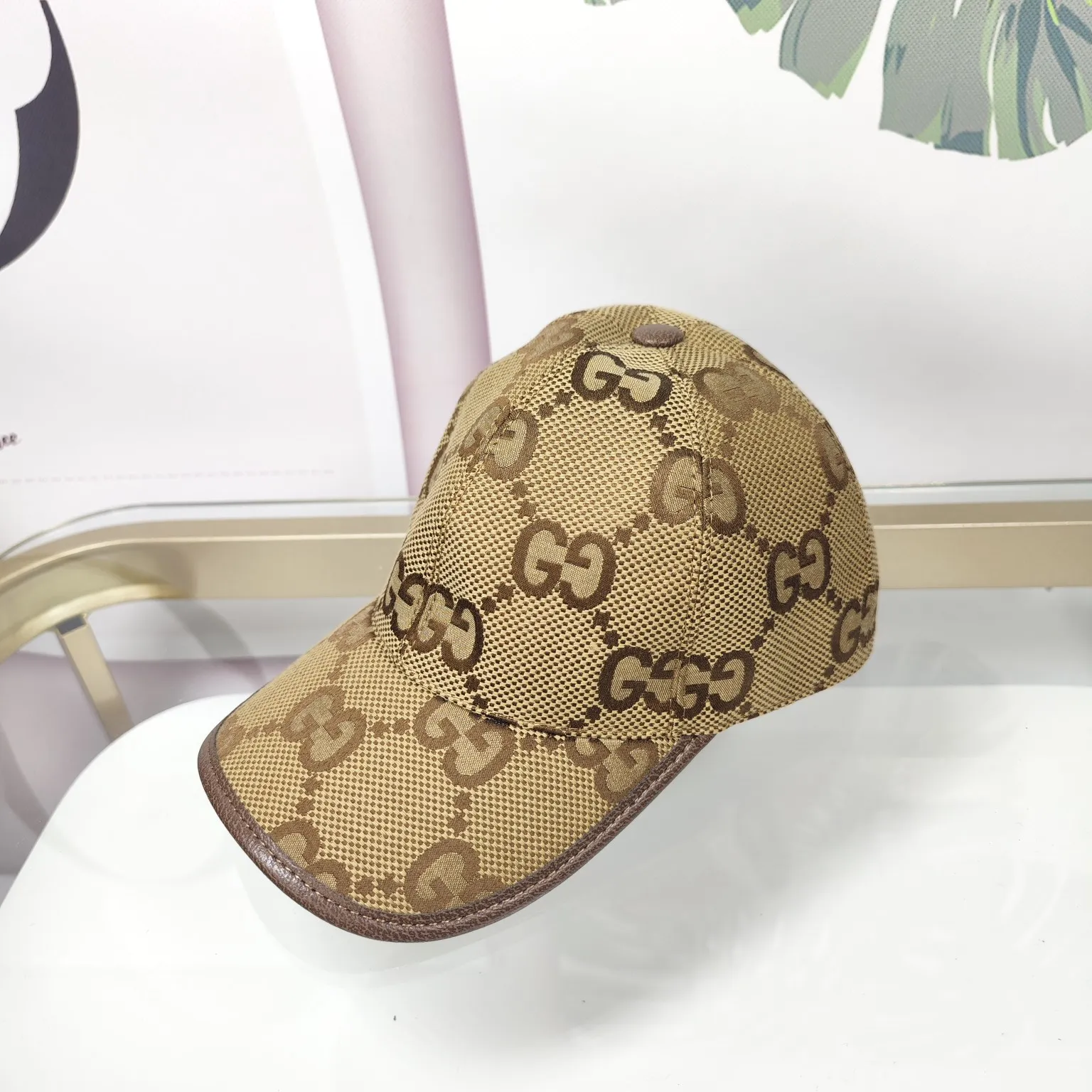 Batch 90 GUCCI--New GG [Fireworks] Big G high version with floral original single official website same style baseball cap