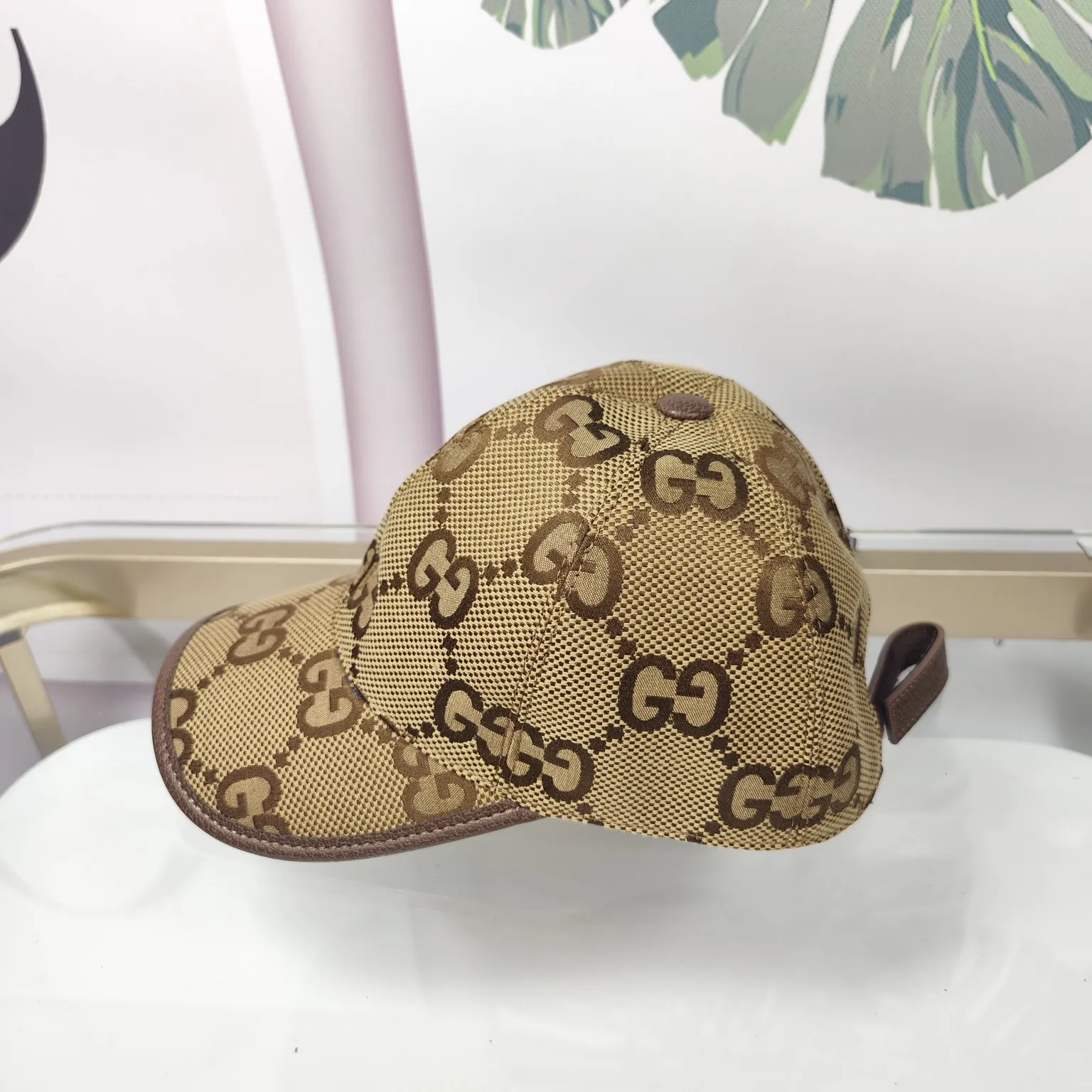 Batch 90 GUCCI--New GG [Fireworks] Big G high version with floral original single official website same style baseball cap