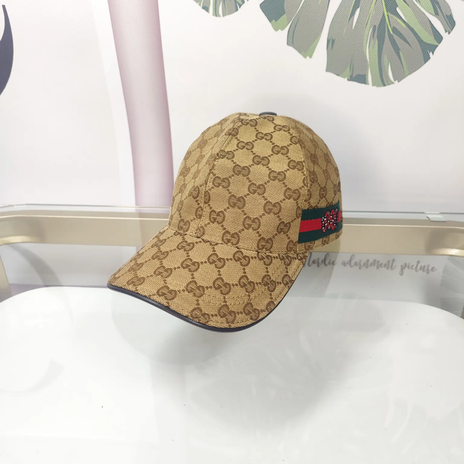 Batch 90 GUCCI--🐍Snake official website same style high version original single pair flower baseball cap