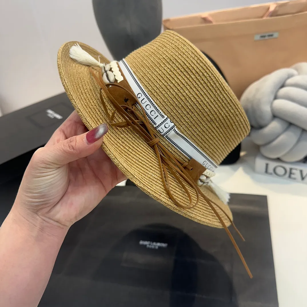 P90 Gucci new straw hat, made of paper fiber straw, advanced customization, head circumference 57cm