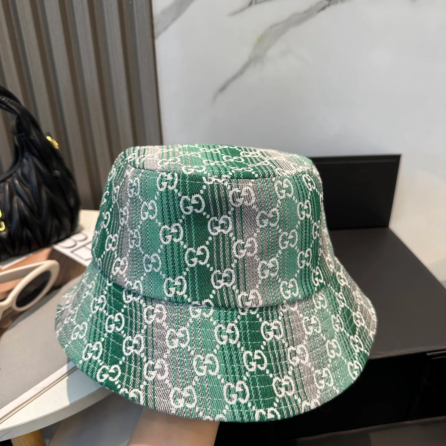 P64 GUCCI 2025 counter new jacquard fisherman hat, very trendy! Casual and sports style, classic production, super easy to match! Look small