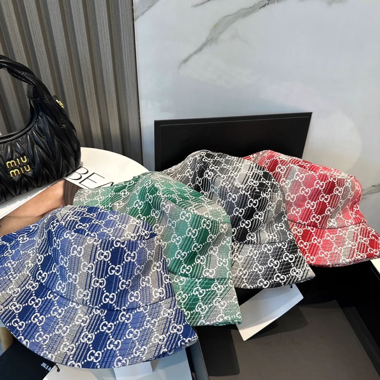P64 GUCCI 2025 counter new jacquard fisherman hat, very trendy! Casual and sports style, classic production, super easy to match! Look small