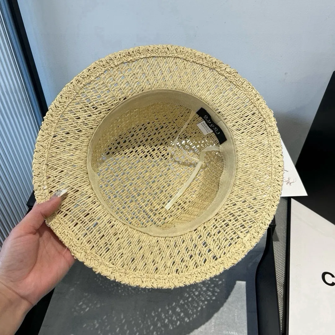 💰120¥ Gucci flat top hat, hollow sun hat, small top hat, head circumference 57cm
