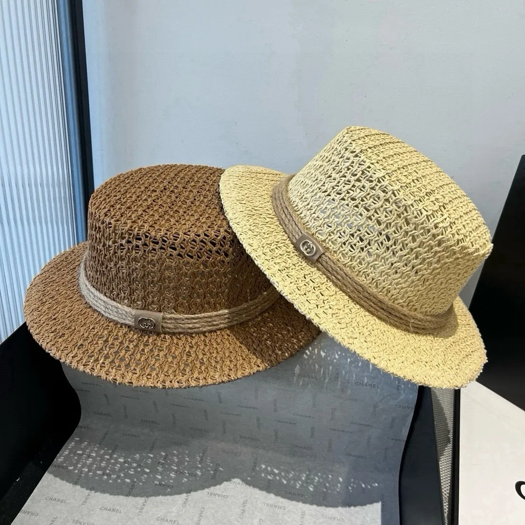 💰120¥ Gucci flat top hat, hollow sun hat, small top hat, head circumference 57cm
