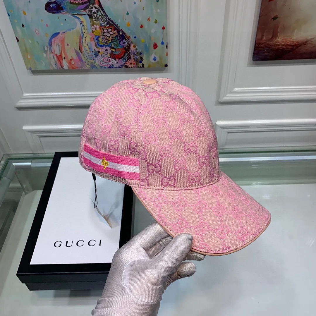 🉐1.1 million classic models shipped! ,, Gucci (Gucci) classic original baseball cap😍😍Little Bee, 1:1 mold customization at the counter, the highest version, original canvas fabric + first layer of cowhide, pure cotton lining, light and breathable! Photographed in real life, suitable for men and women in all seasons, basic head circumference 56cm, adjustable patches.