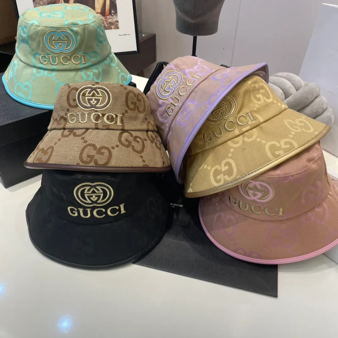 P60 GUCCI Gucci 2023 counter new simple embroidered fisherman hat, very trendy! Casual and sports style, classic production, super easy to match!