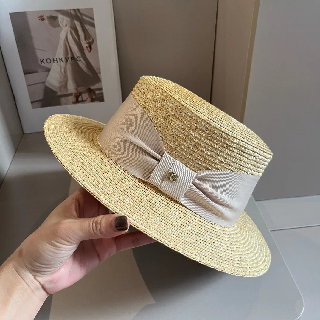 💰170¥ Gucci new flat top hat, straw hat, head circumference 57cm