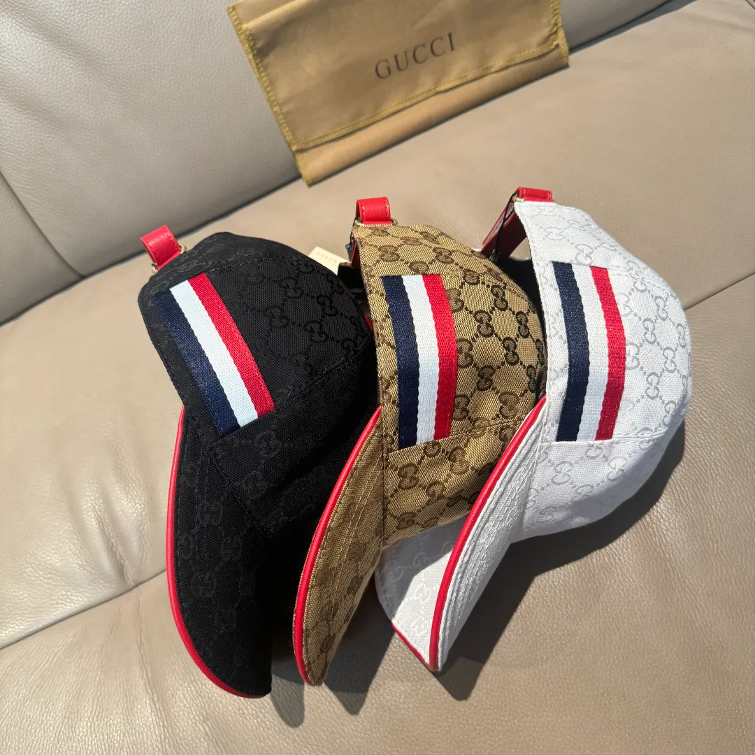 p90, Gucci (Gucci) new original baseball cap, three-color webbing, 1:1 mold customization, original canvas fabric + first-layer cowhide, red leather edge, handsome and fashionable, popular purchasing agent, versatile style for men and women, great quality! The basic head circumference is 56cm, and the patch is adjustable.