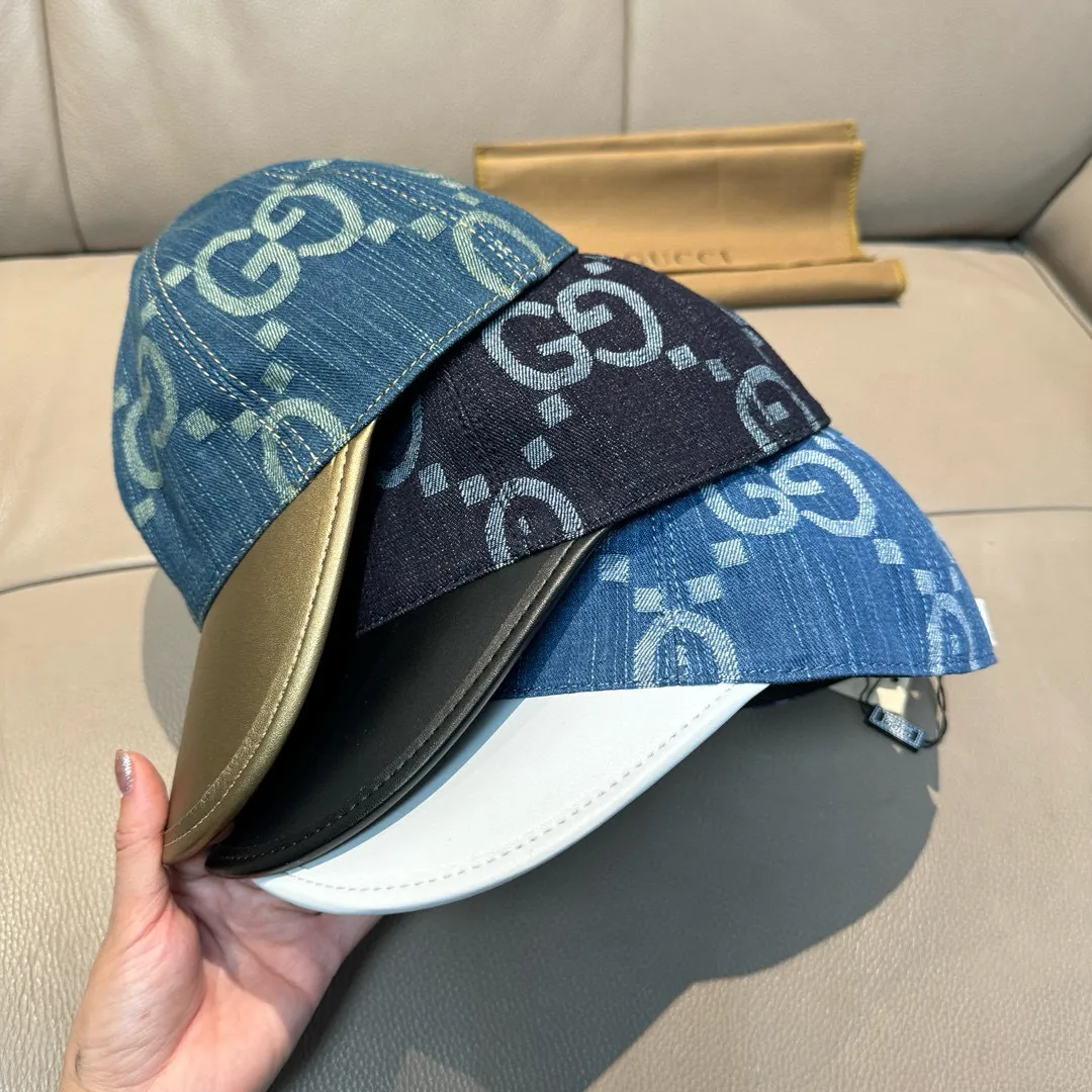 P90, Gucci (Gucci) new original baseball cap, large double G leather, best-selling model at the counter, 1:1 mold customization, original canvas fabric + first-layer cowhide, fashionable and handsome! The quality is great, the basic head circumference is 56cm, and the patch is adjustable.